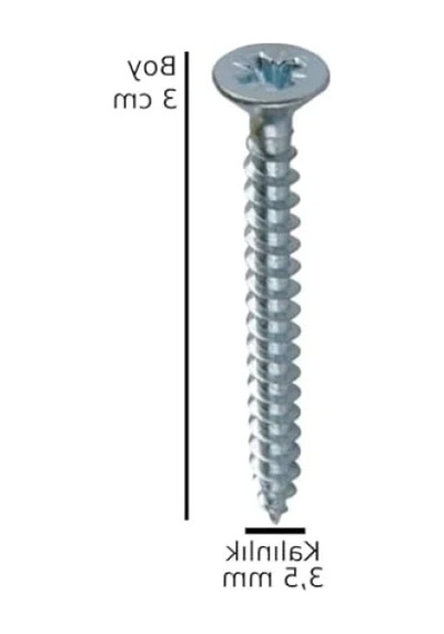Yıldız Uçlu Ahşap Vida Seti 30 Adet 0.2 MM
