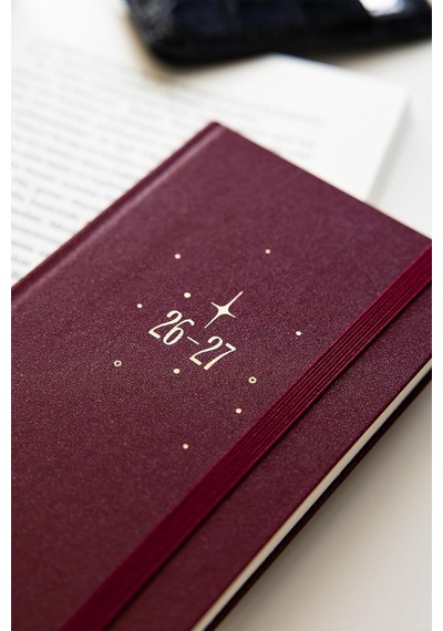 Charm Takılabilen 2026-2027 Mid-year Akademik Cep Ajanda 9x17 Cm Bordo Çok Renkli