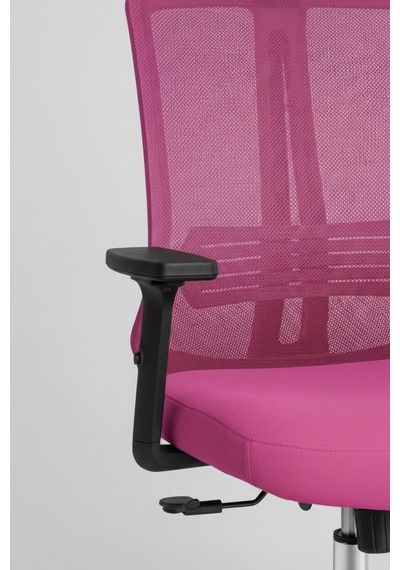 Upstyle Poyraz Başlıklı Fileli Ergonomik Çalışma Koltuğu Pembe Krom Koltuk 66 125 65 Cm