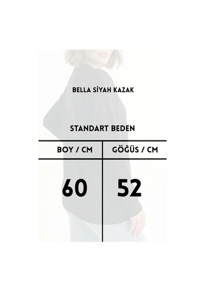 Rovebella Bella Bisiklet Yaka Siyah Kazak