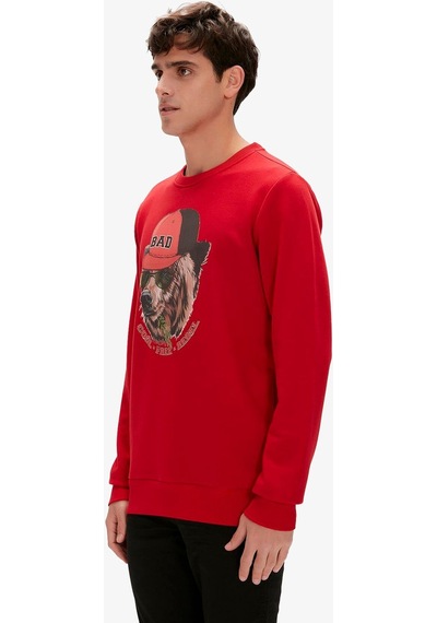 Bad Bear Rebel Crewneck Erkek Kırmızı Sweatshirt 23.02.12.019-c54 Kırmızı