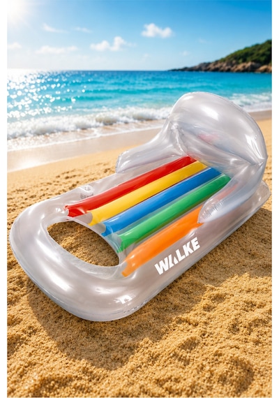 Walke Comfort Lounge Şişme Deniz Yatağı Sırt Destekli Pvc Havuz Ve Deniz Şezlongu 13101 Gri