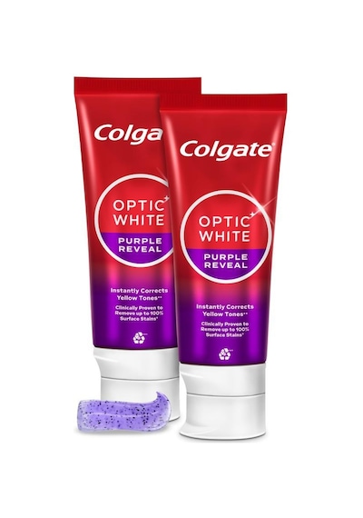 Colgate Optic White Purple Reveal Beyazlatıcı Diş Macunu 2 x 75 ML