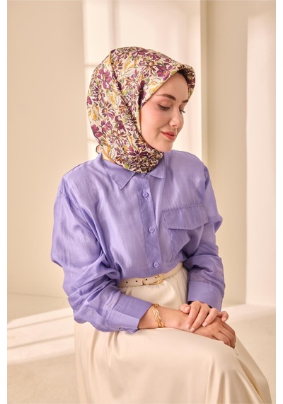 Silk Home Twill İpek Eşarp 11477-10 Ekru, Mürdüm, Gold, Haki, Bej