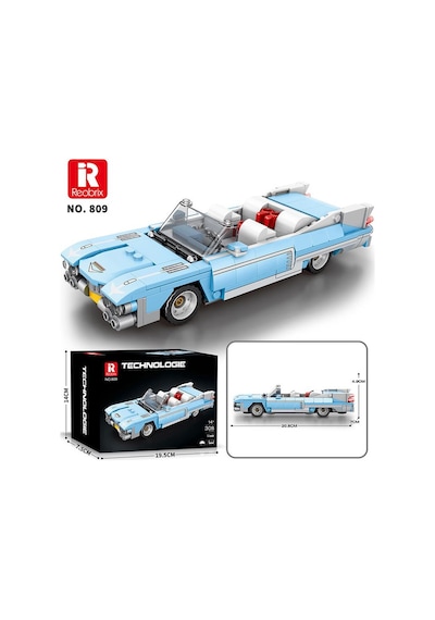 Reobrix Creator 809 Cadillac Eldorado Spor Araba Yaratıcı Yapı Blok Seti Building Blocks - 308 Parça
