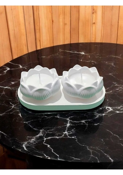 Bernami Mumluk Şamdanpinterest Ayd Lotus Çiçek Dekoratif Mumluk & Şamdan 3 Lü Set Doğal Taş Tozu Diğer