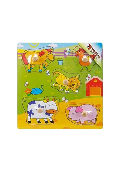 Eğitici Tahta Bultak Raptiyeli Puzzle - 5 Parça