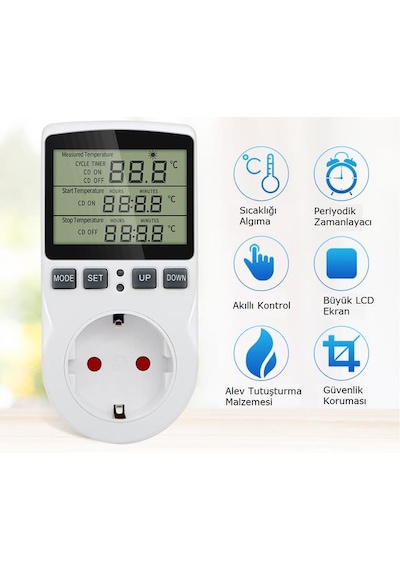 220v Çok Fonksiyonlu Dijital Termostat Kuluçka Sıcaklık Kontrol Cihazı