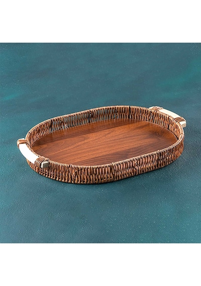 Acar Oval Bambu Tepsi - Dekoratif Servis Sunum Tepsisi