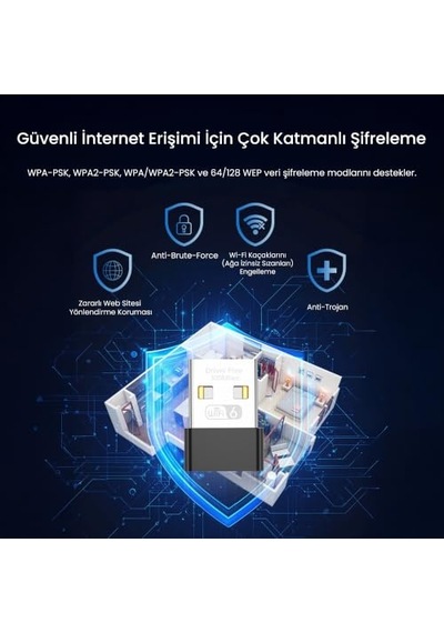 Veggieg 300mbps Wifi 6 Çift Bant Kablosuz Alıcı Verici Nano Usb Adaptör