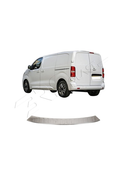 Citroen Dispatch Uyumlu 2016 Ve Üzeri Uzun Krom Arka Tampon Üstü Koruma Paslanmaz Çelik