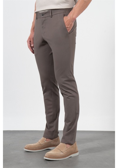 İmza Kahverengi Yan Cep Slim Fit Esnek Jogger Pantolon 1003260373