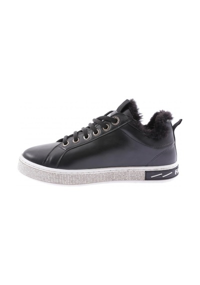 Dgn 22515 Kadin Kürklü Sneakers Ayakkabi 22515-1571-R1534 Siyah
