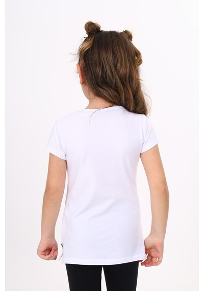 Toontoy Kids Toontoy Kız Çocuk T-shirt Yıldız Baskı Beyaz