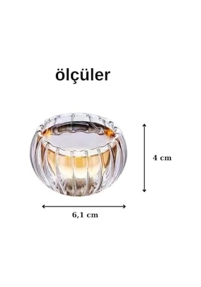 6'lı Çift Cidarlı Cam Sosluk Reçellik Drajelik Lokumluk Mini Kase 6.1 X 4 Cm