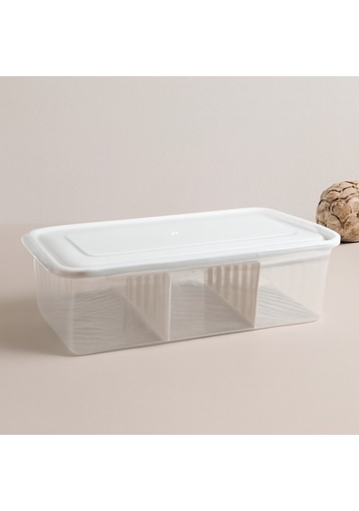 Şeffaf Plastik Buzdolabı Organizeri 6 Litre Kapaklı 3 Bölmeli Diğer