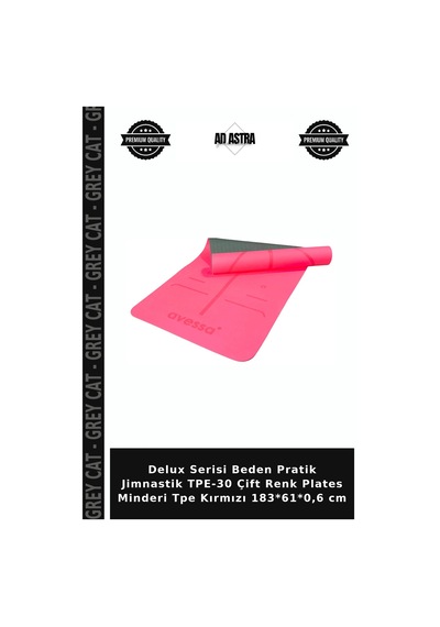Delux Serisi Beden Pratik Jimnastik Tpe-30 Çift Renk Plates Minderi Tpe Kırmızı 183 61 0,6 Cm
