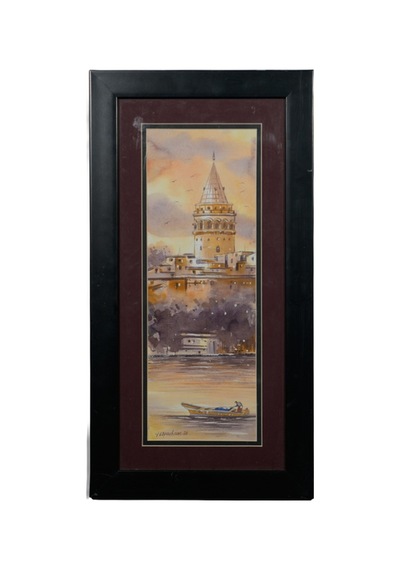 Gün Batımında Galata Ve Boğaz'da Yalnız Tekne