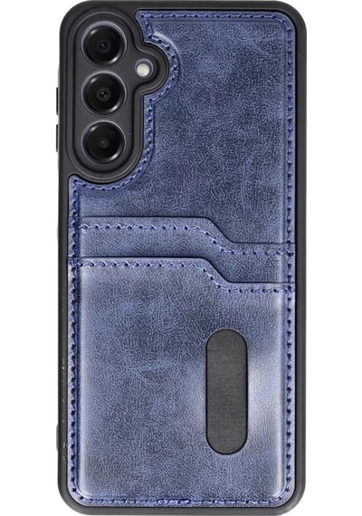 Newface Samsung Uyumlu,  Galaxy A26 Kılıf Sara Kartvizitli Deri Kılıf - Lacivert