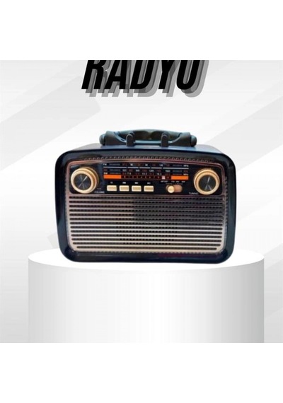 Müzik Kutusu Bluetooth Bağlantılı El Fenerli Nostaljik Tasarım Radyo 08762104