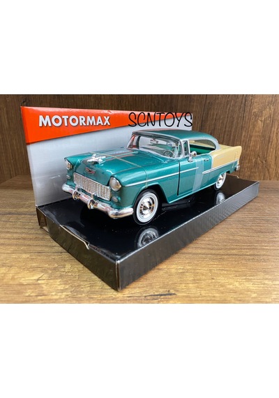 1955 Chevy Bel Aır Yeşil Mavi Model Araba 1955 Chevy Bel Aır