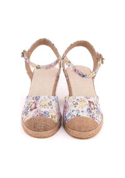 Star Tombis Gerçek Elişi Topuğu Açık Burnu Hasırlı Bilekten Bantlı Dolgu Topuk Keten Hasır Espadril Handmade Çok Renkli