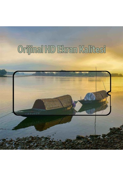 Samsung Uyumlu Galaxy A12 Full Glue Full Kaplama Tempered Cam Ekran Koruyucu Siyah