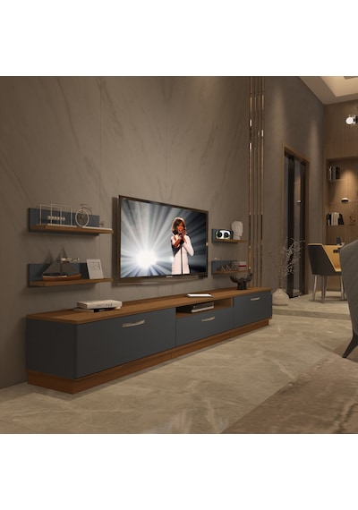 Decoraktiv Trendstyle 270r Mdf Tv Ünitesi Tv Sehpası Ceviz - Antrasit