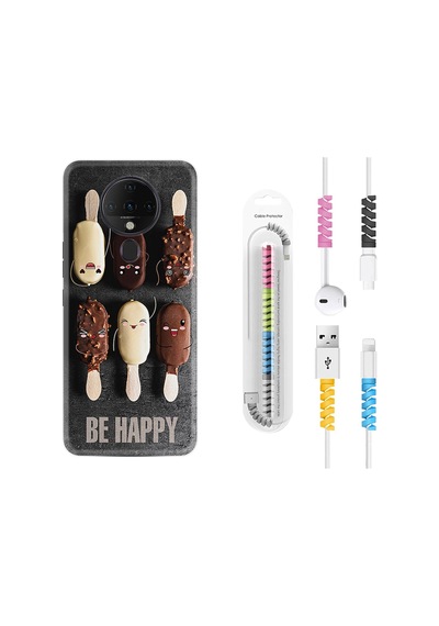 Tecno Spark 6 Kilif Kablo Koruyuculu Be Happy 1855 544156345