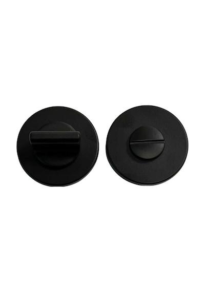 System Yuvarlak Wc Banyo Kapı Rozeti Siyah Renk Ro22w Al6