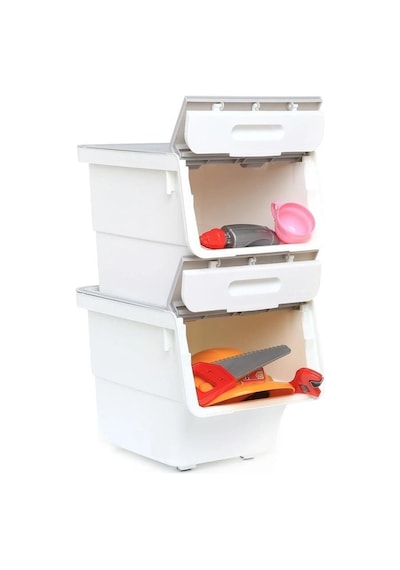 Motek Beyaz Tekerlekli Organizer Çok Amaçlı Saklama Kutusu 2x33 Lt