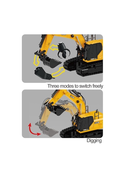 Jcb Lisanslı 3'ü 1 Arada Uzaktan Kumandalı Ekskavatör Oyuncak Metal Kepçeli Rc Ekskavatör Oyuncakları İnşaat Aracı