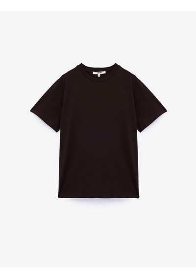 Koton Kısa Kollu Bisiklet Yaka Pamuklu Basic Oversize Tişört Kahverengi 6wak50092ek Kahve Koton Kısa Kollu Bisiklet Yaka Pamuklu Basic Oversize Tişört Kahverengi 6wak50092ek Kahve