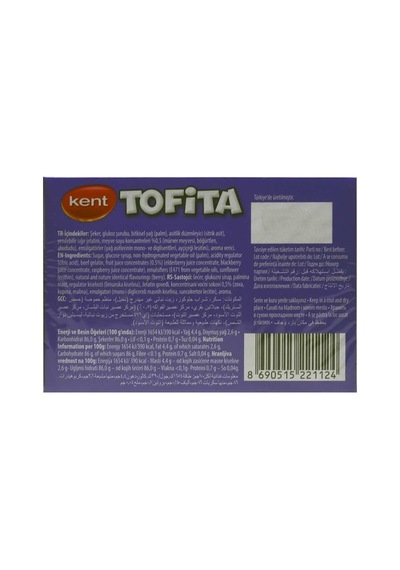 Tofita Şeker 47 Gr 20'li Paket Böğürtlen Aromalı 6'li Paket