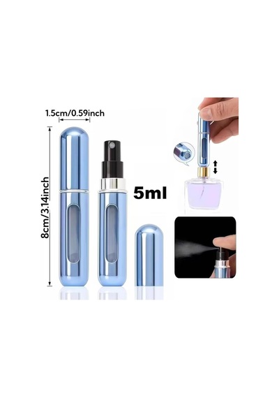 Parfüm Şişesinden Çanta Içi Mini Doldurulabilir Seyahat Cep Yedek Parfüm Şişesi 5 Ml, Makyaj Organizer, 1 Adet Bronz