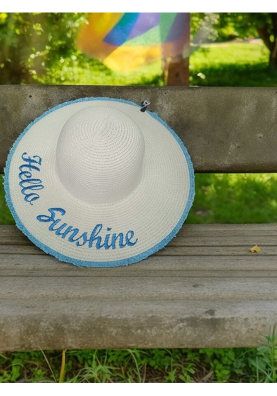 Shopiolog Kadın Hasır Plaj Şapkası Natural White Sute Bucket Hat Plaj Havuz Beyaz