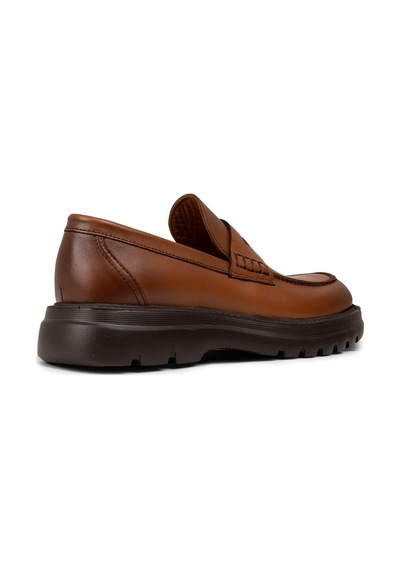 Deery Erkek Hakiki Deri Taba Renk Kalın Taban Loafer - 02006mtbae01 Taba
