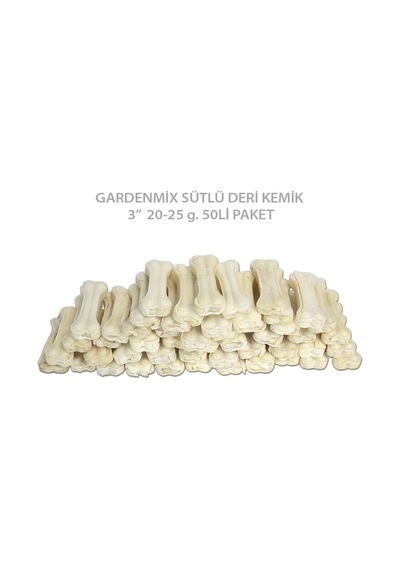 Gardenmix Sütlü Deri Kemik 8 CM 20-25 G.50li Paket