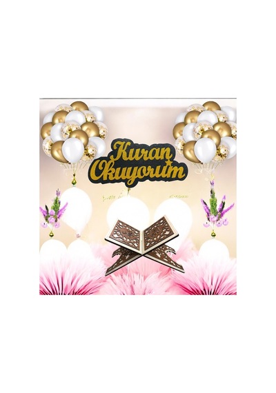 Kur'an Okuyorum Kuran Okuyorum Yazı Seti Balon Şeffaf Balon Balon Bantı Diğer