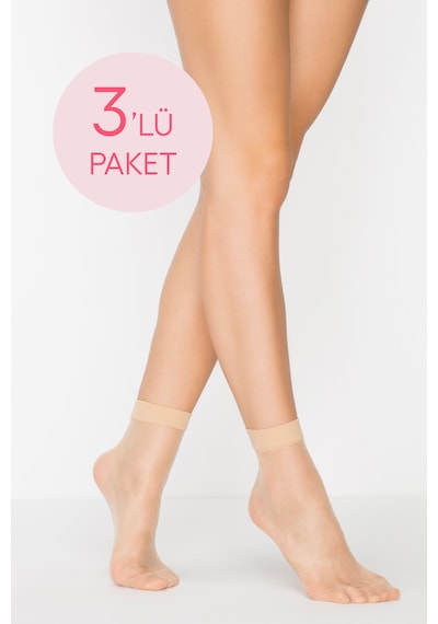 Penti Fit 15 3lü Bronz Soket Çorap Pclp0a8a23sk-51 Açık Ten Rengi
