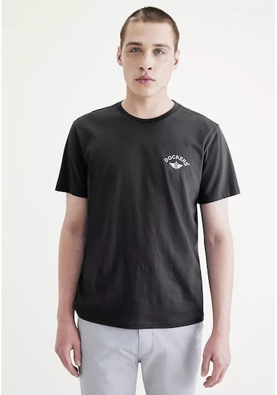 Dockers Minimalist Regular Fit Kısa Kol Erkek T-shirt - Günlük Kombinler İçin Siyah