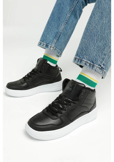 Kinetix Tyra Pu Hı W 2pr Siyah High Sneaker-siyah Beyaz Beyaz - Siyah