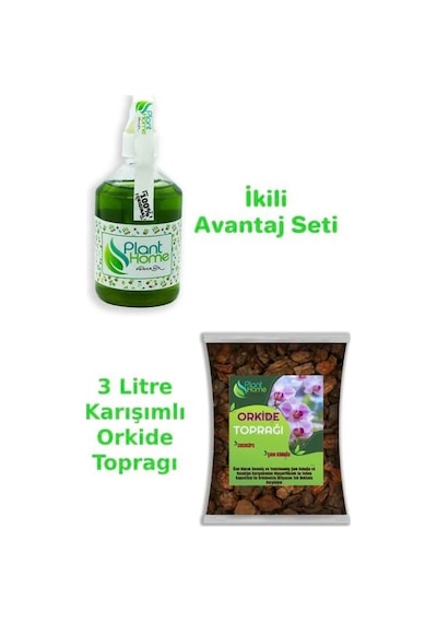 Hüskon Ticaret Planthome Powermix Bitki Besini Ve 3 Litre Orkide Toprağı Set 3 L
