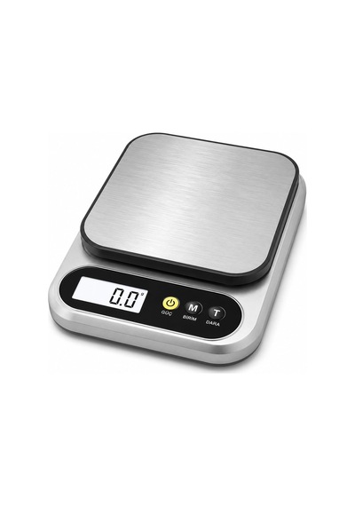 10 Kg Dijital Hassas Mutfak Tartısı - Lcd Ekranlı, Paslanmaz Çelik Tartım Yüzeyi, Dara Tare Fonksiyonlu, Gram & Ons Ölçüm, 2x Aaa Pilli Çok Renkli
