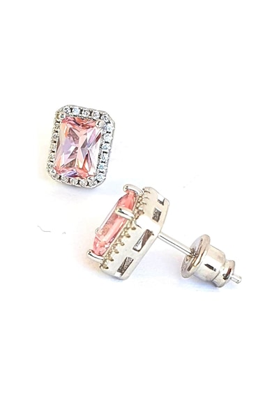 Sky Diamond Pink Morganit Taşlı 925 Ayar Gümüş Lüks Küpe N11.87914