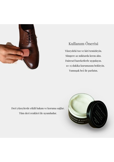 Craft & Luna Deri Bakım Kremi 125 G Cüzdan Kemer Çanta Ayakkabı İçin Besleyici Parlatıcı Deri Koruma Kremi Beyaz