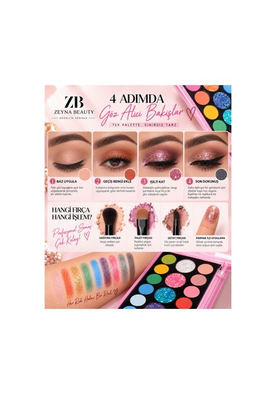 Göz Far Palet İ& Glitter Far 19'lu Makyaj Paleti - 626167969