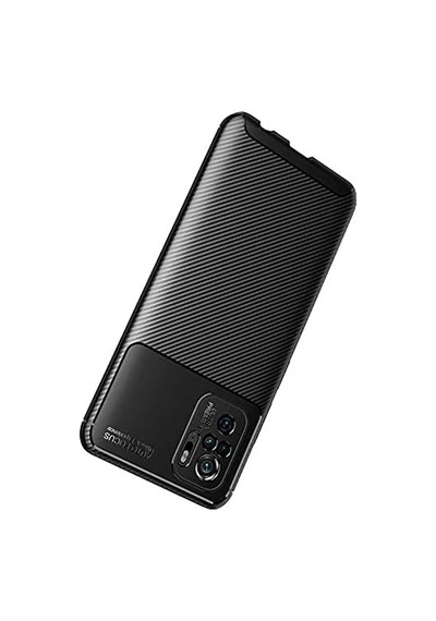 Xiaomi Redmi Note 10 / Note 10s İle Uyumlu Kamera Korumalı Darbe Önleyici Carbon Brushed Silikon Kılıf Siyah, Xiaomi Redmi Note 10 / Note 10s