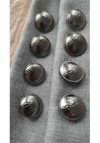 Sıyah Nıkel Metal Düğm 20 Mm 8 Adet