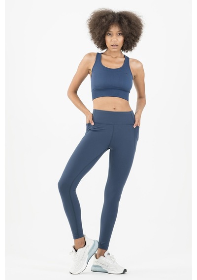 Maraton Active Slimfit Kadın Bisiklet Yaka Kolsuz Fitness Gece Mavisi Bra 813047-Gece Mavisi Koyu Mavi